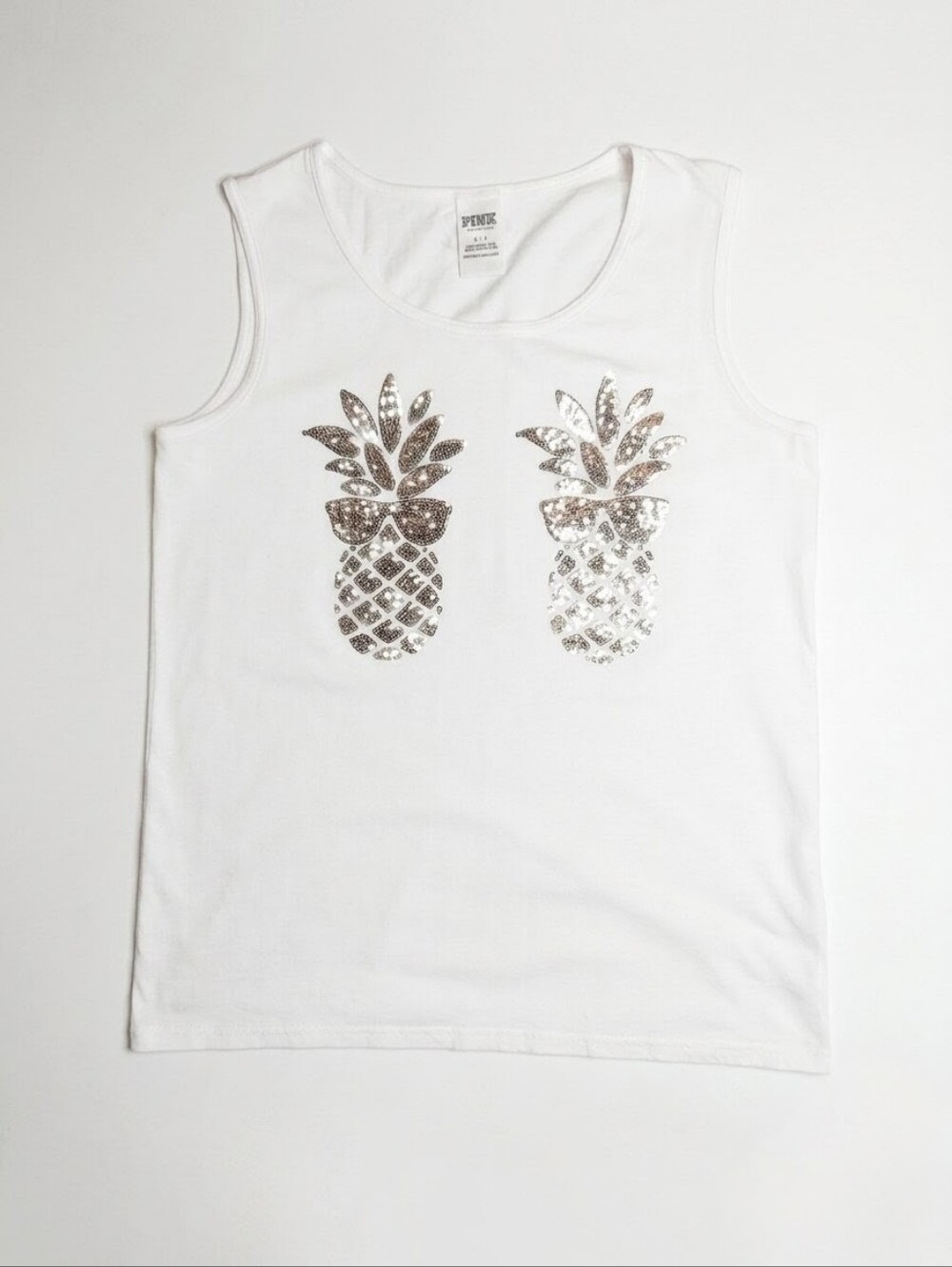 PINK Victoria's Secret Sequined Pineapples PINK Victoria's Se Tank Top  | Size S